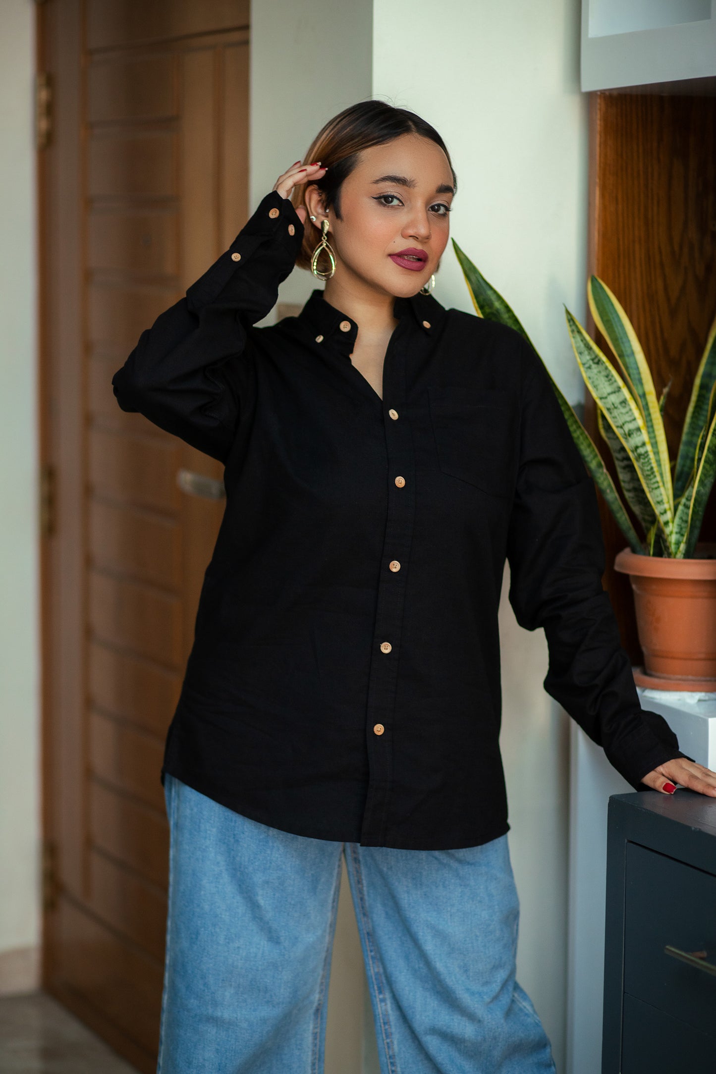 Oxford Shirt - Uninhibited - Unisex - Black