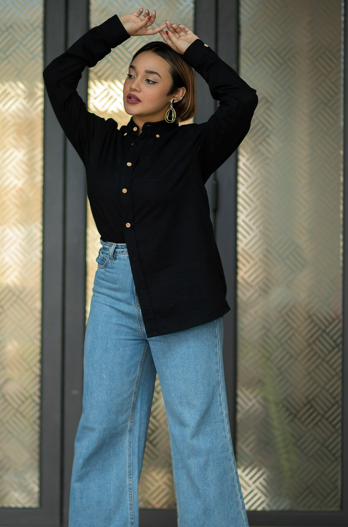 Oxford Shirt - Uninhibited - Unisex - Black