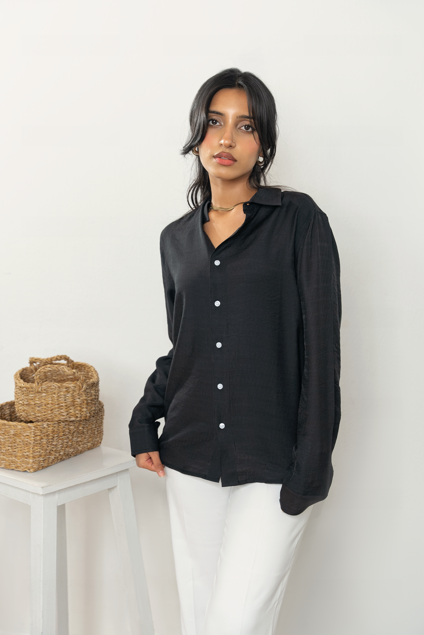 Luxe Black Long Sleeve Shirt - Unisex