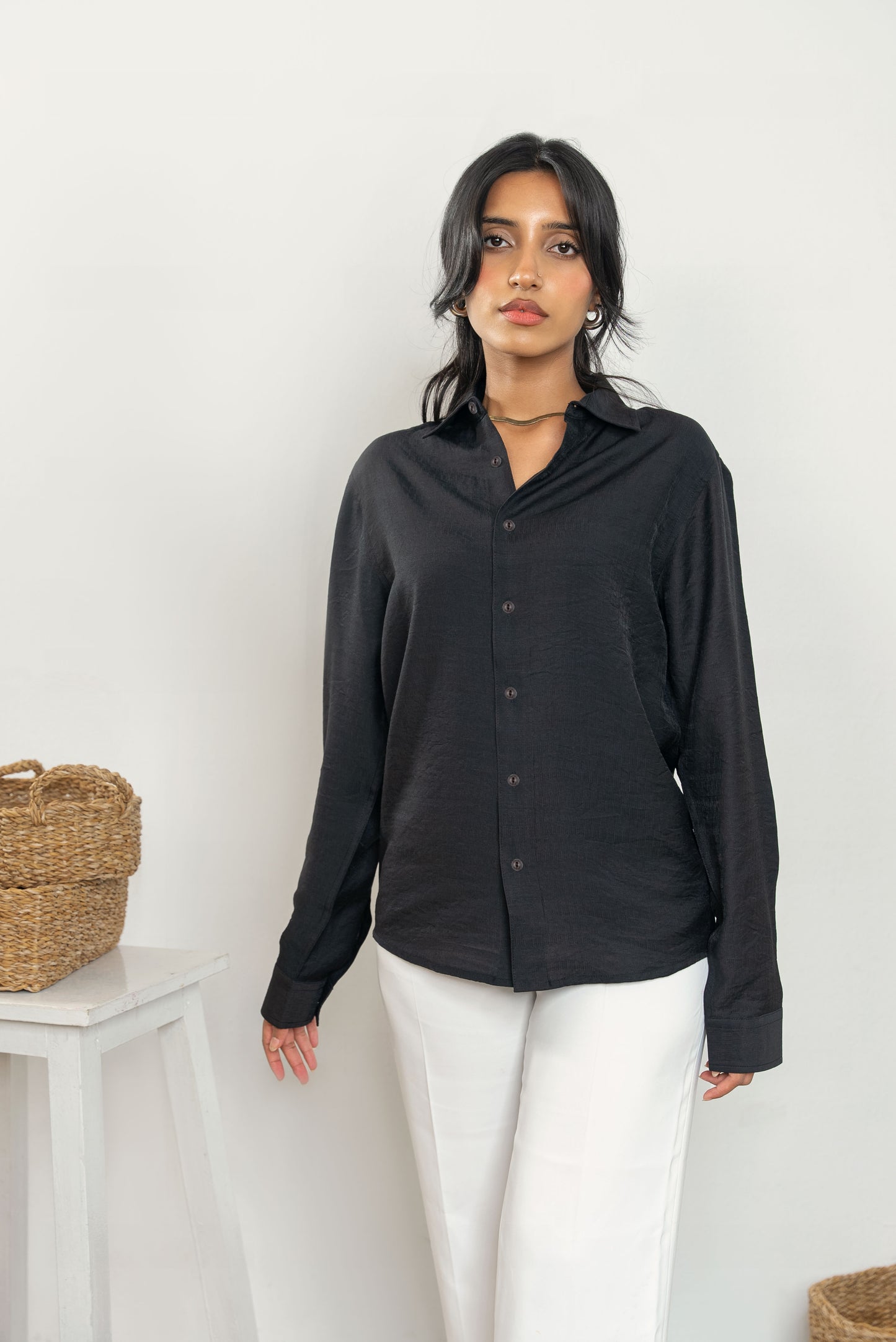 Luxe Black Long Sleeve Shirt - Unisex