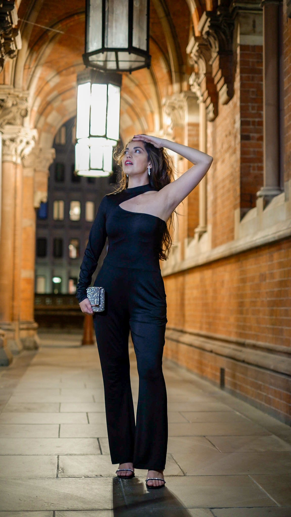 Eclipse - Black One Sleeve Cutout Jumpsuit