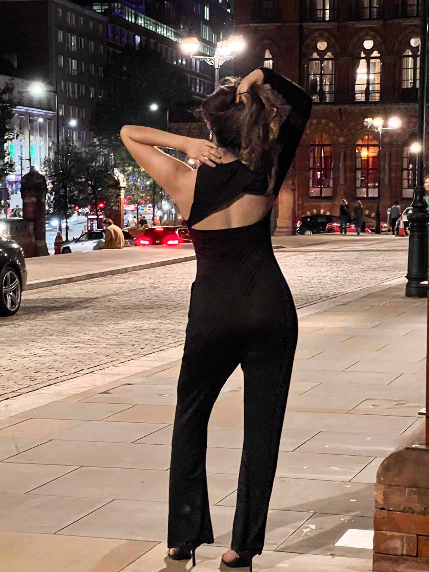 Eclipse - Black One Sleeve Cutout Jumpsuit