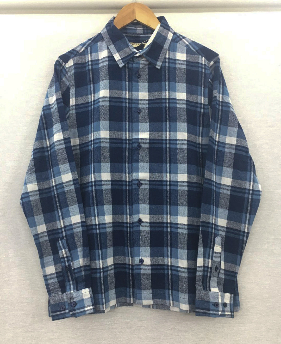 Flannel Shirt - Unisex - White & Blue