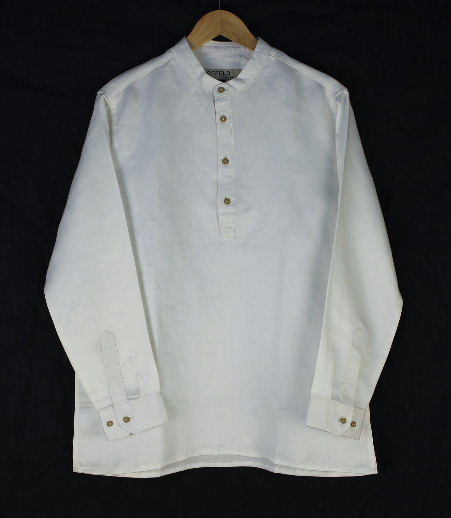 Cotton Henley - Unisex - White
