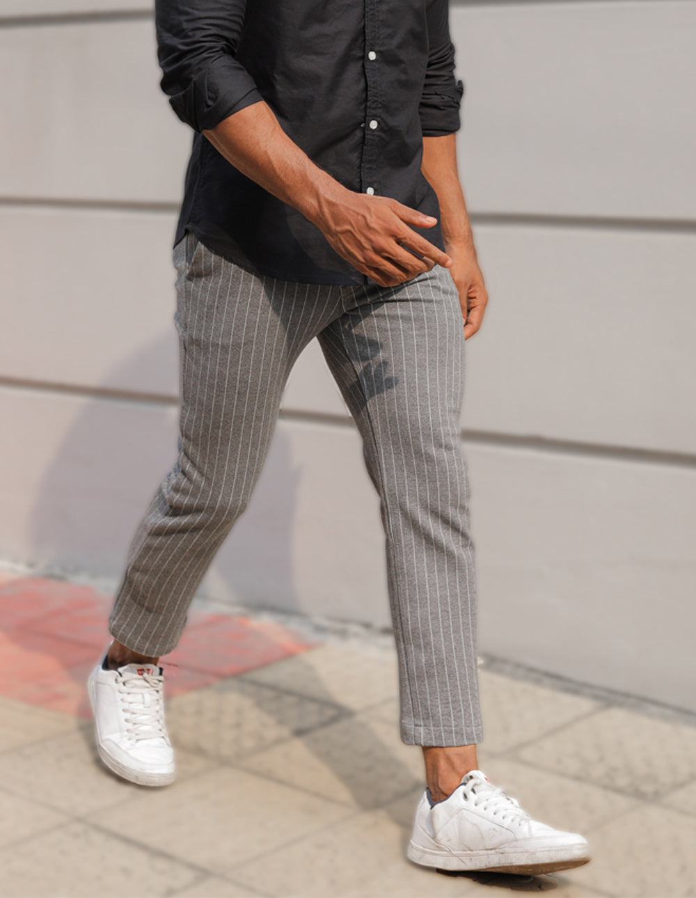 Stripe Land Trousers - Grey