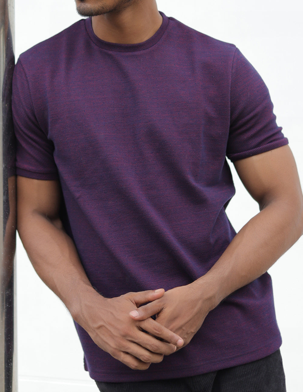 JW Tee- Maroon Waffle T-Shirt