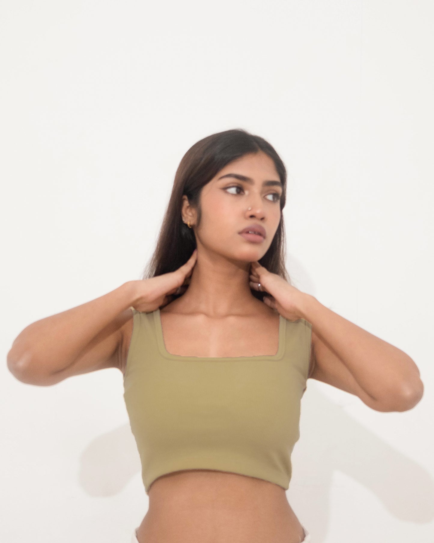 Charm - Cropped Tank Top - Green Hase