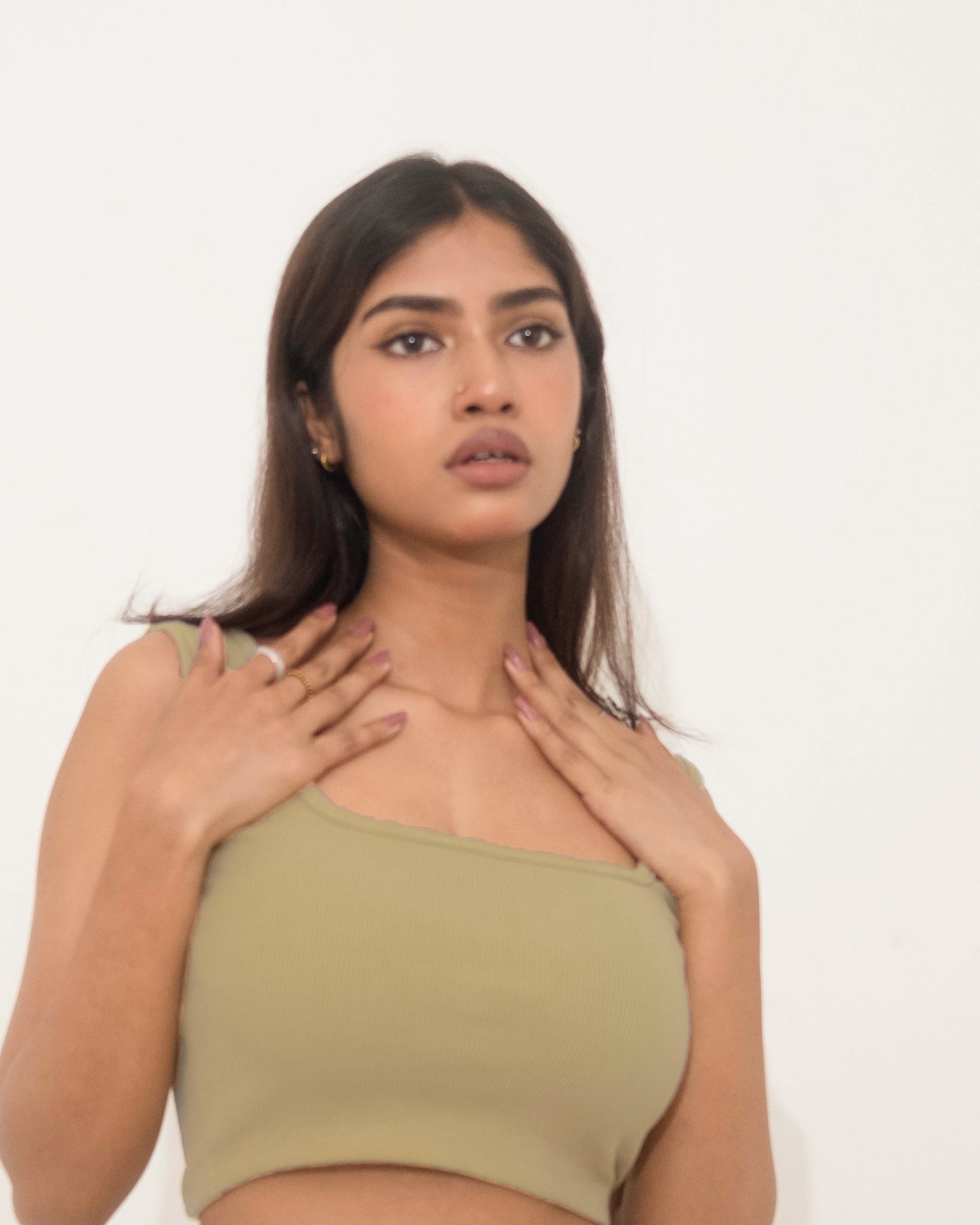 Charm - Cropped Tank Top - Green Hase