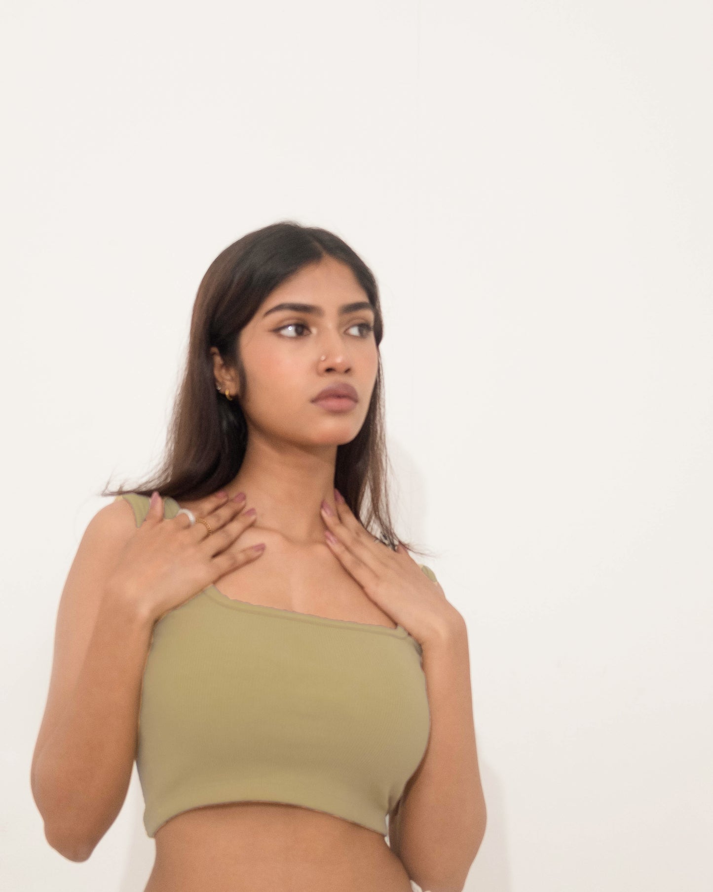 Charm - Cropped Tank Top - Green Hase