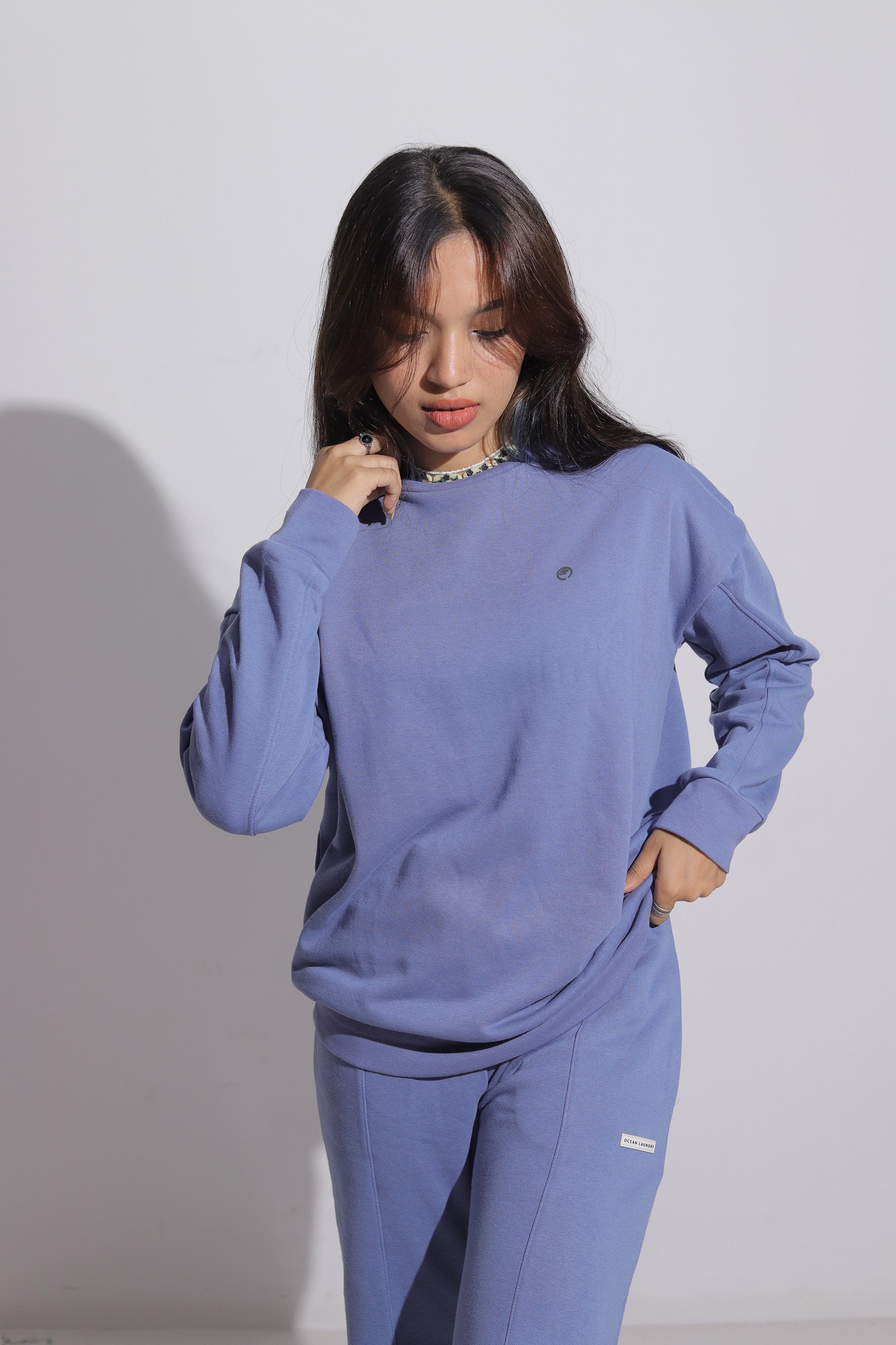 Lotus Sweatshirt for Women - Moonlight Blue