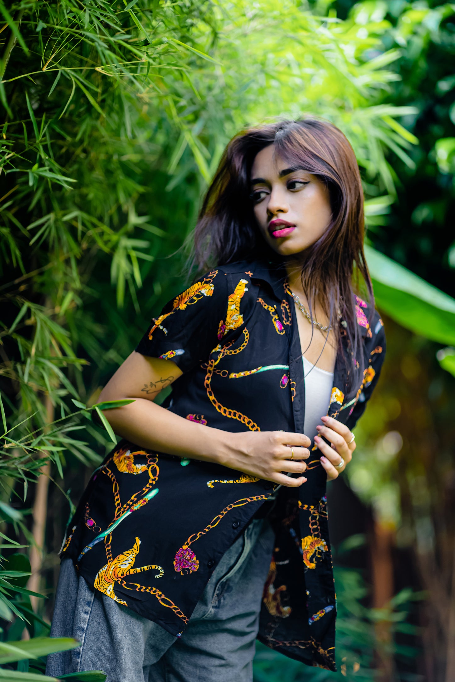 Cubana - Tigers and Chains - Cuban Shirt For Women