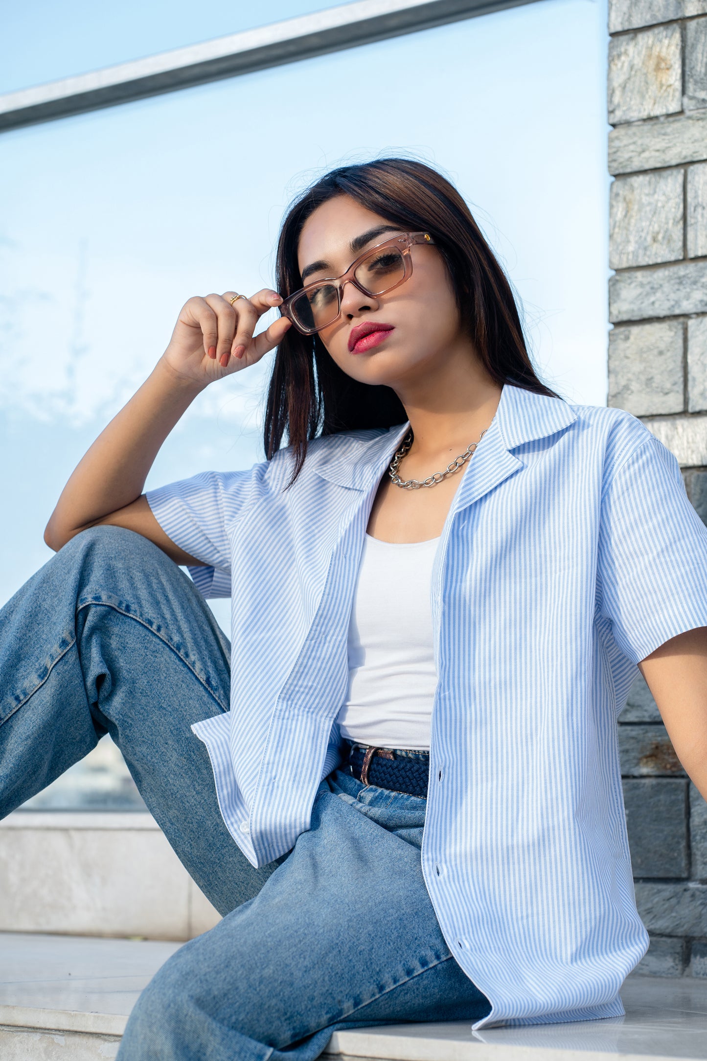 Cubana Raya - Thin Stripe - Cuban Shirt For Women