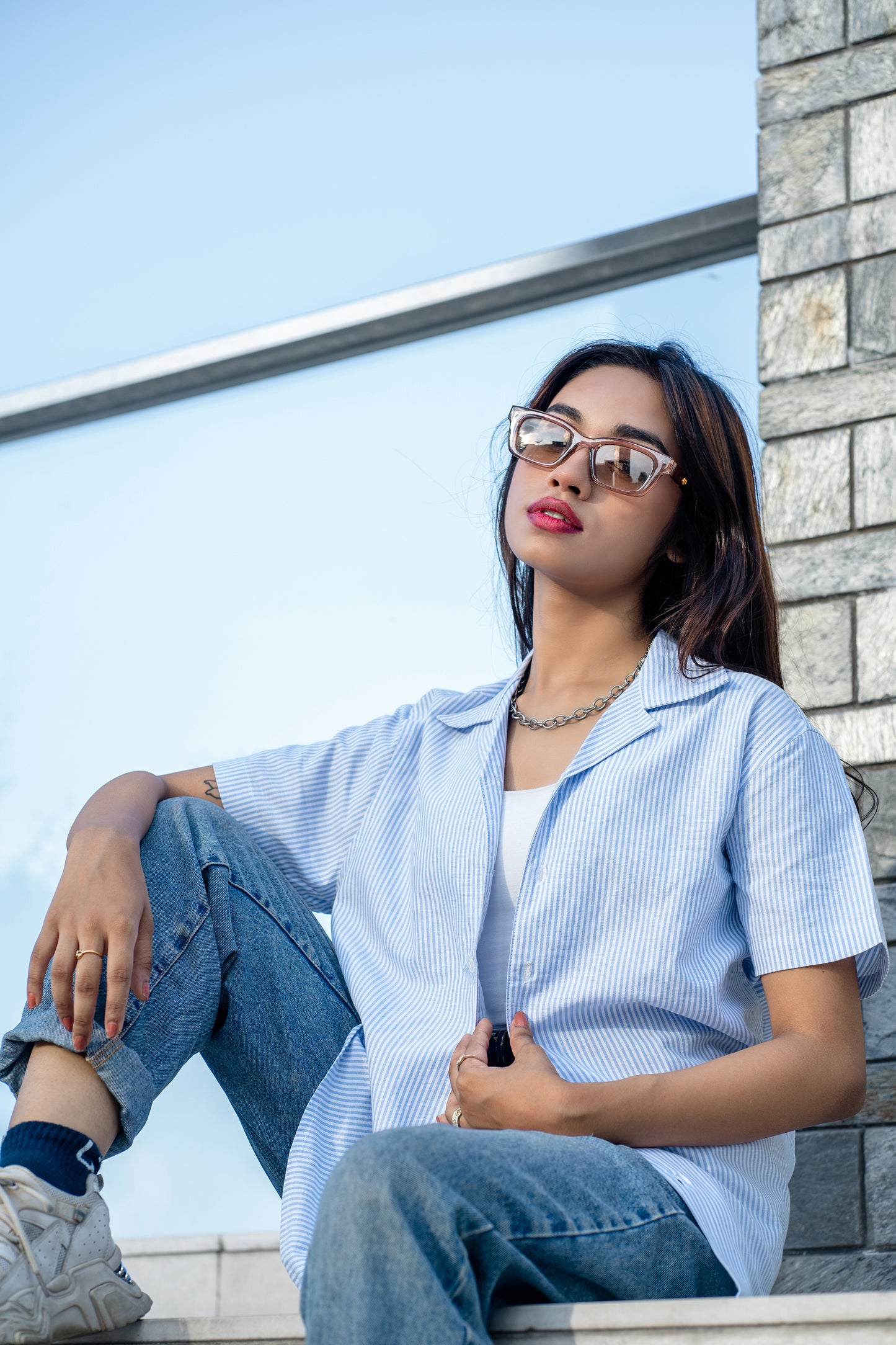 Cubana Raya - Thin Stripe - Cuban Shirt For Women