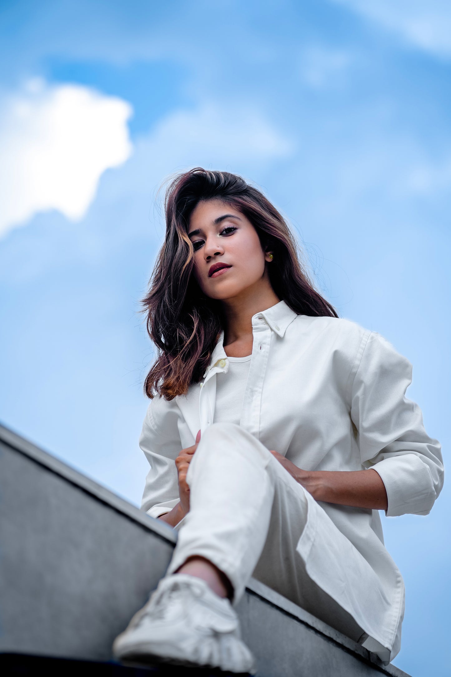 Crisp White - Casual Shirt For Women