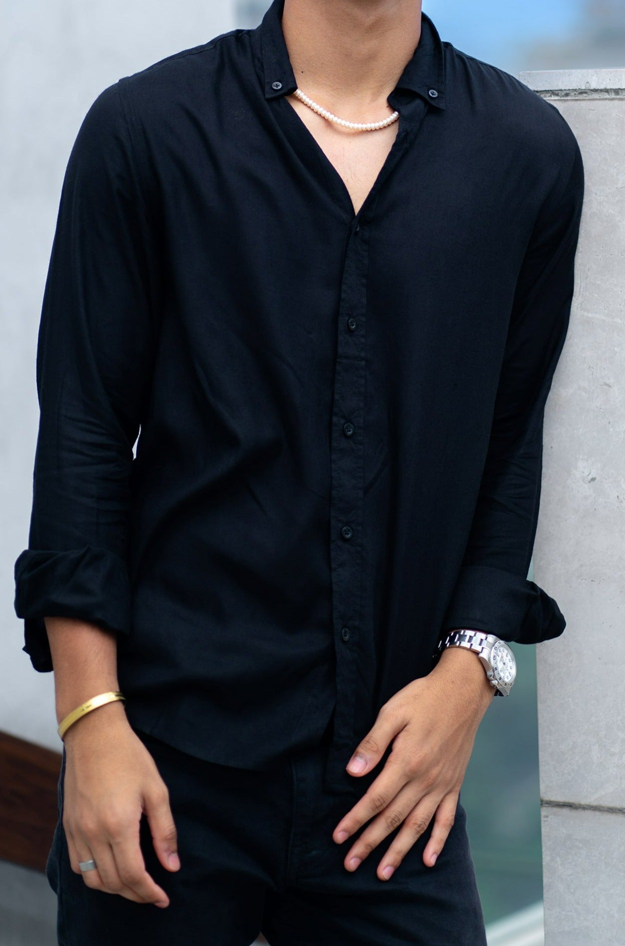 Midnight Black - Casual Shirt For Men
