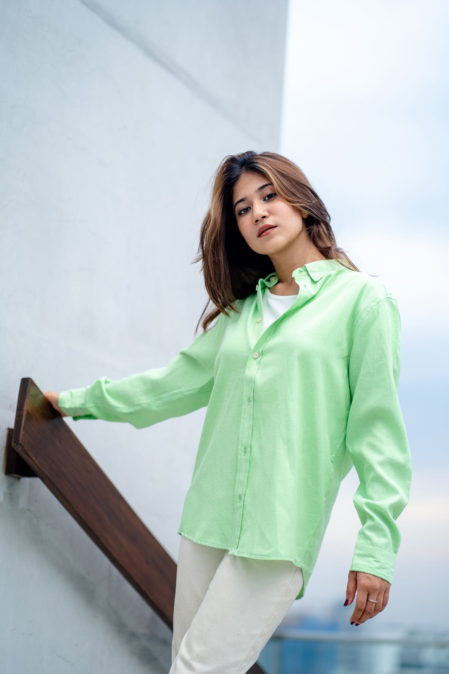 Paradise Green - Casual Shirt For Women