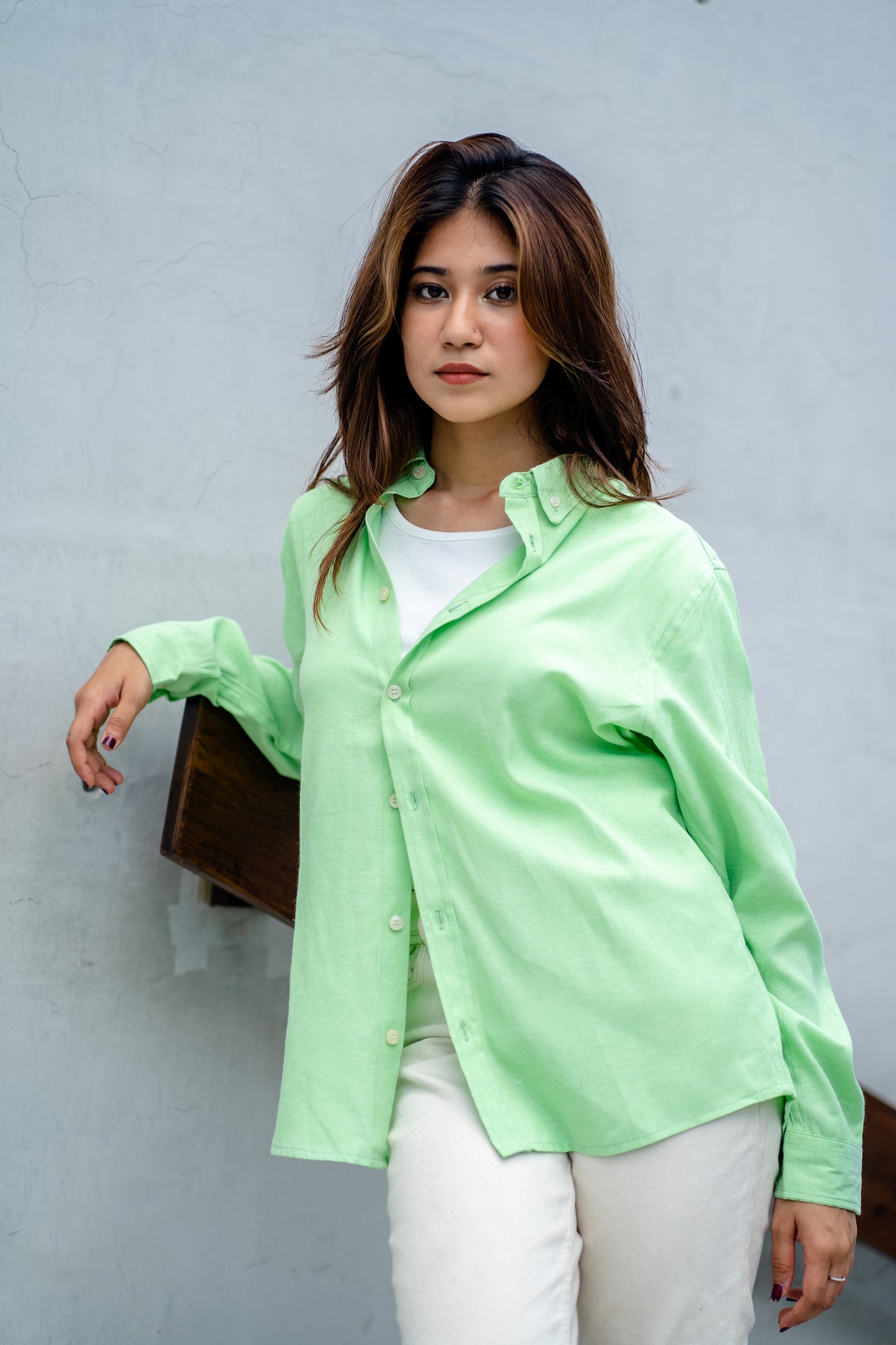 Paradise Green - Casual Shirt For Women