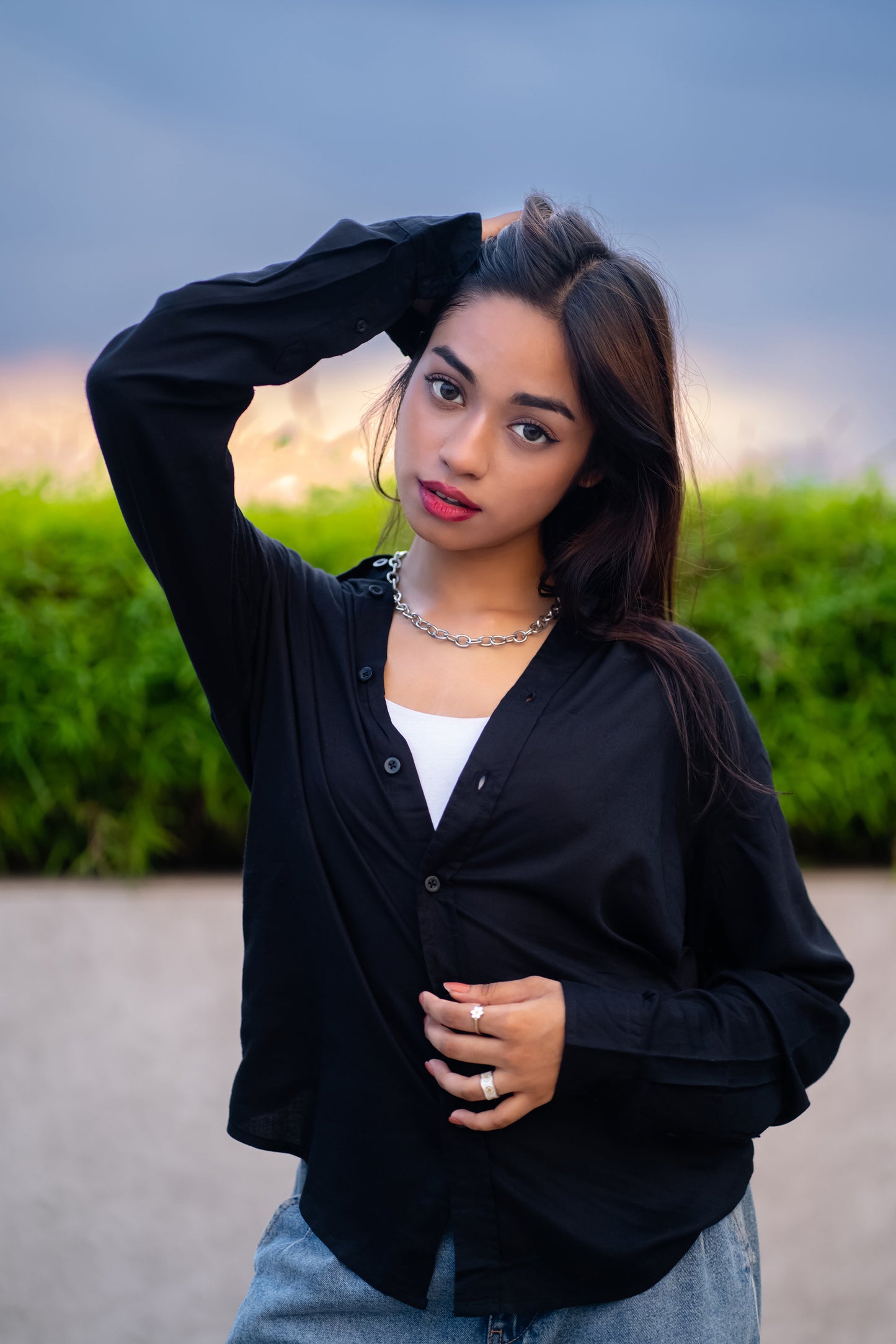 Midnight Black - Casual Shirt For Women