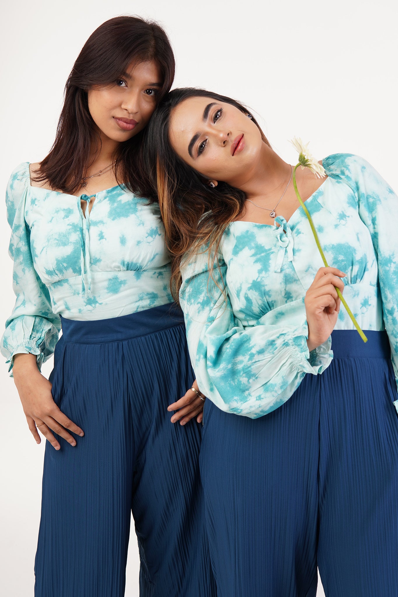 Serena - Teal Printed Top