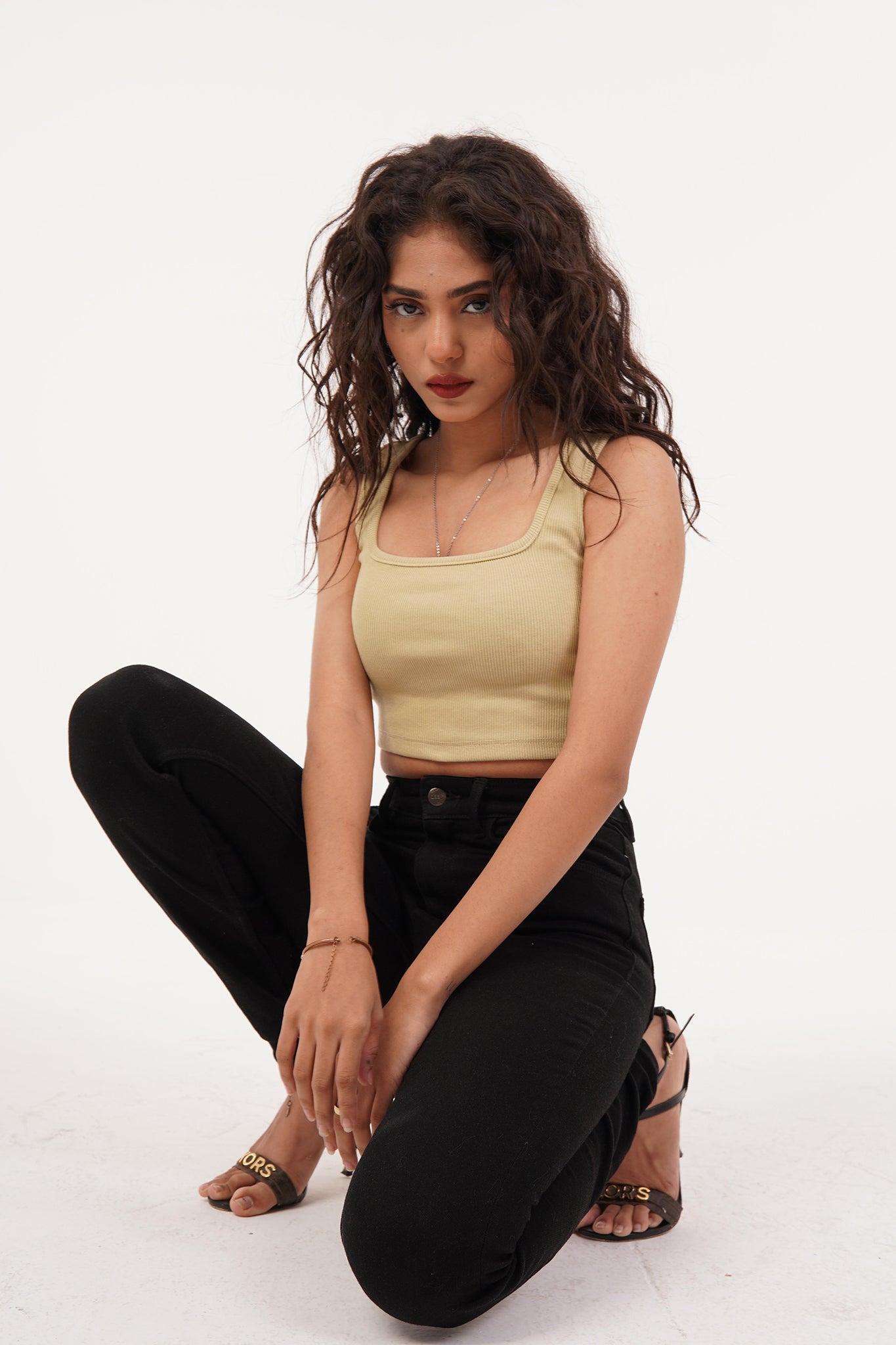 Charm - Cropped Tank Top - Green Hase