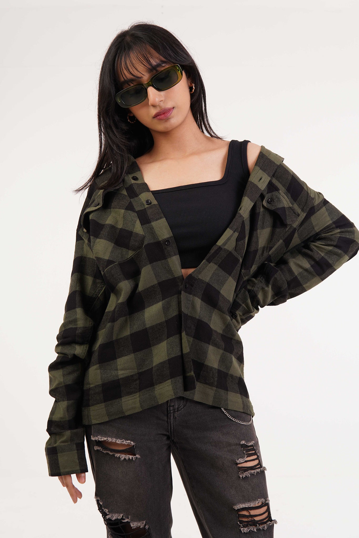 Charm - Cropped Tank Top - Black