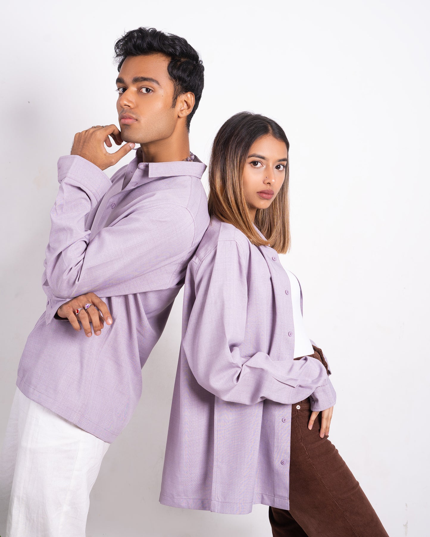 Linen Shirt for Men - Lavender