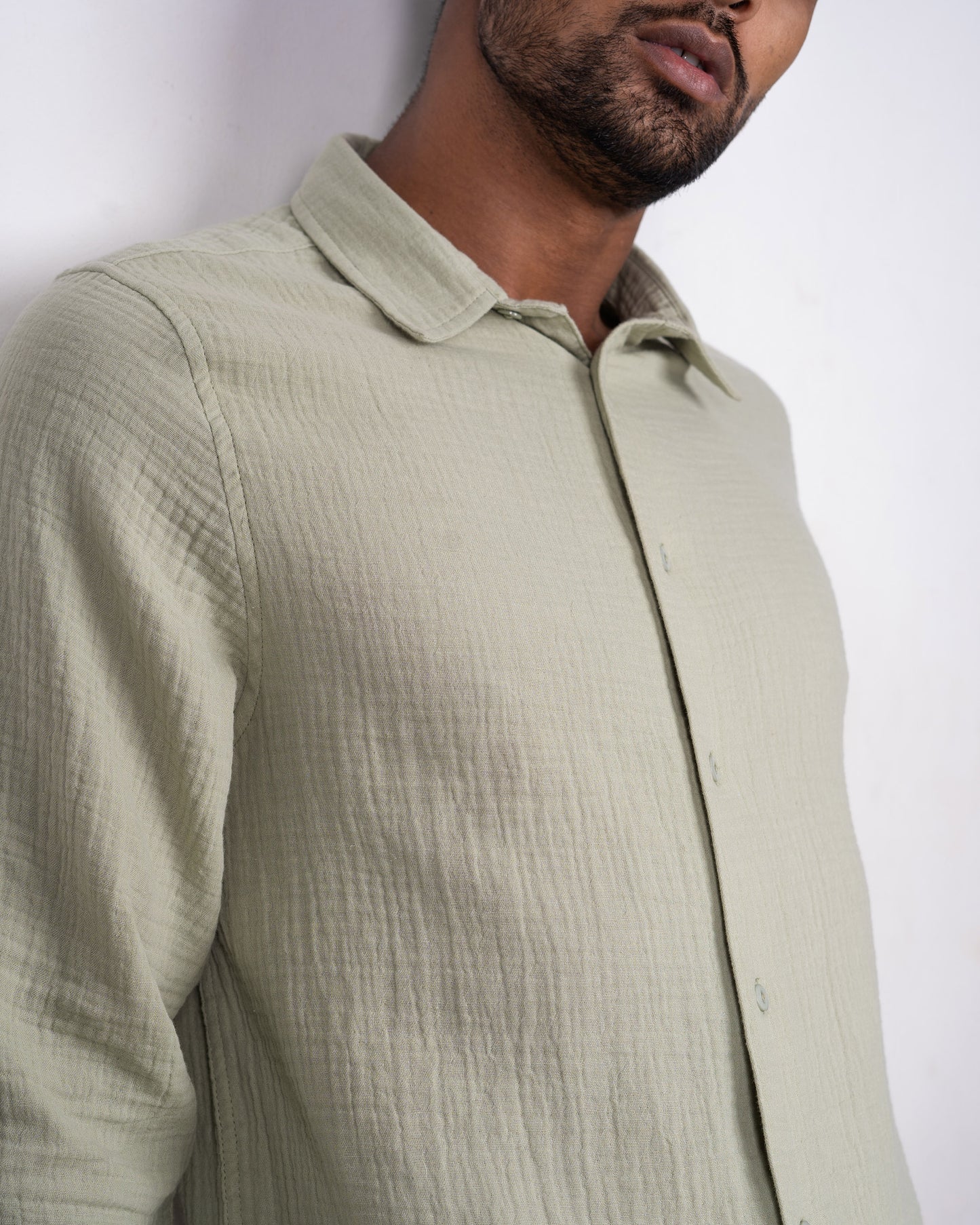 Waffle Shirt for Men - Light Lemon