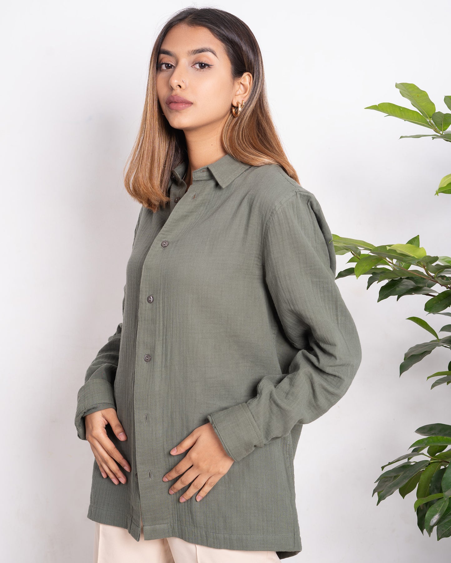 Waffle Shirt - Unisex - Olive