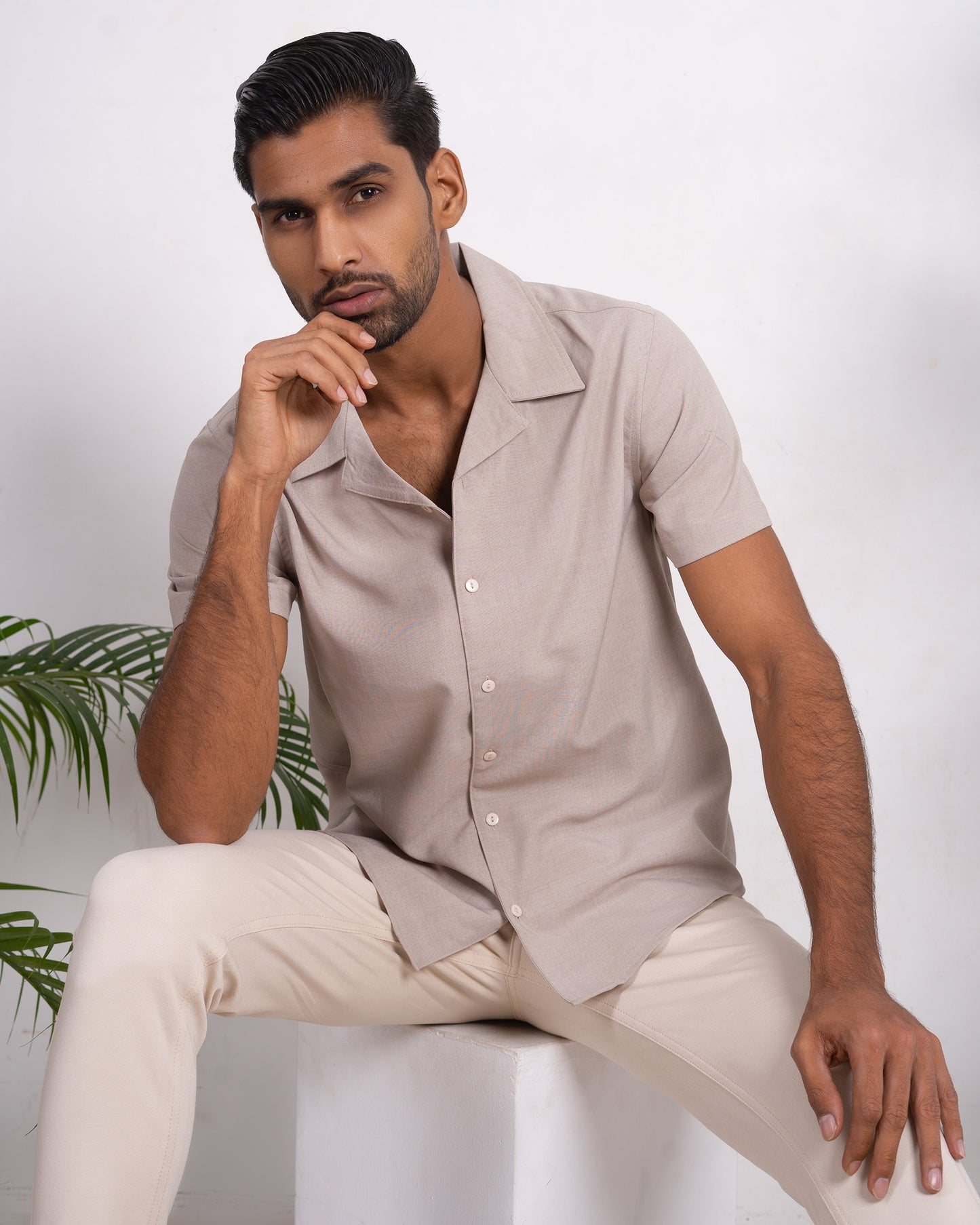 Cubana - Sand- Cuban Shirt For Men