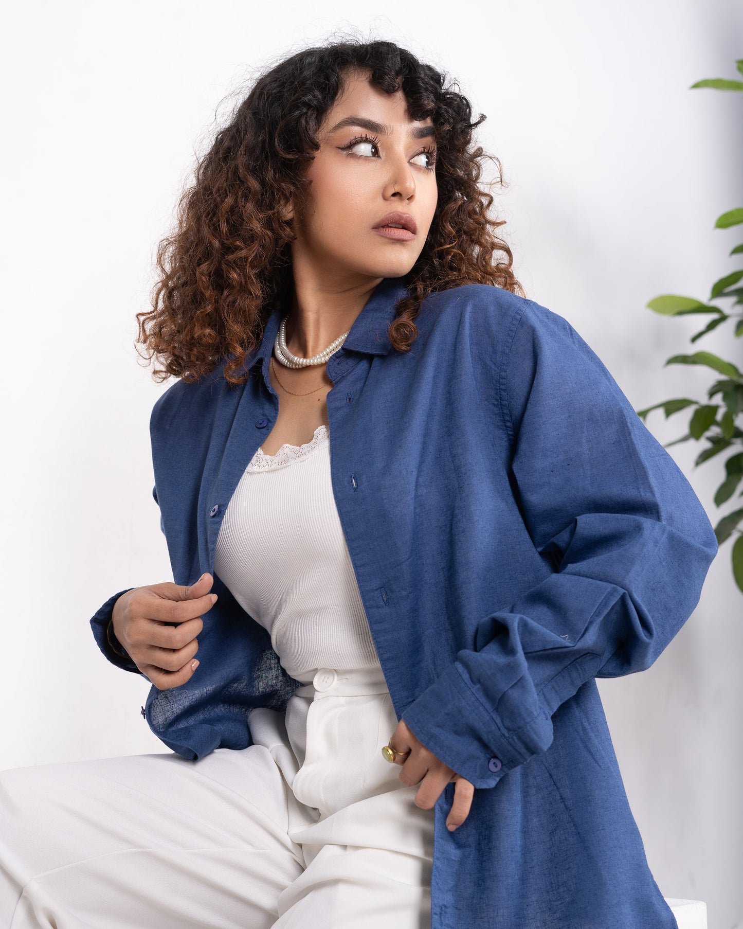 Linen Shirt - Unisex - Midnight Blue