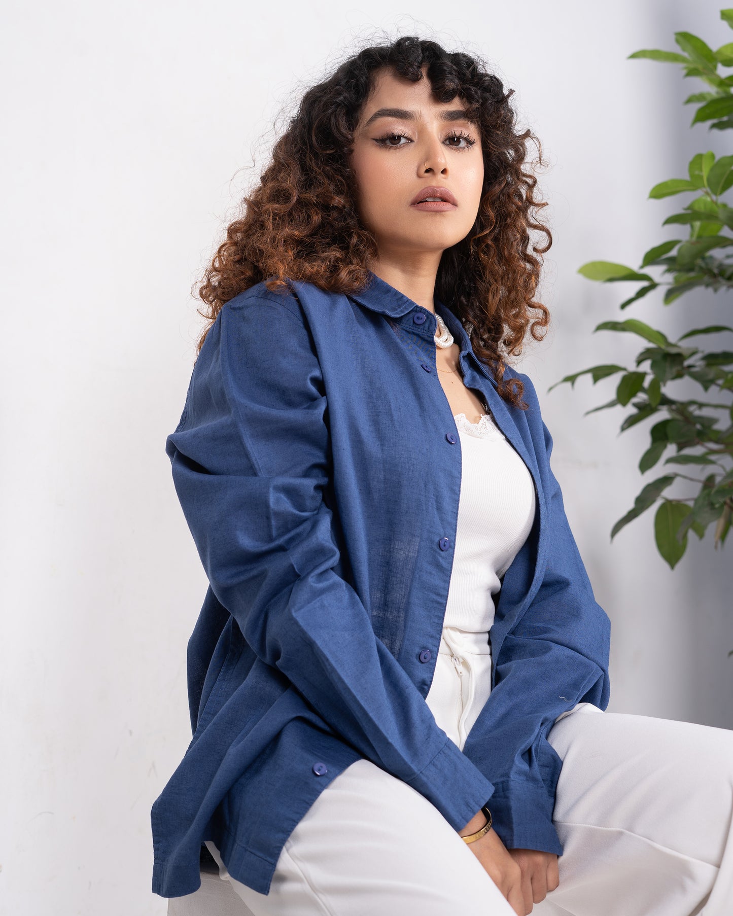Linen Shirt - Unisex - Midnight Blue