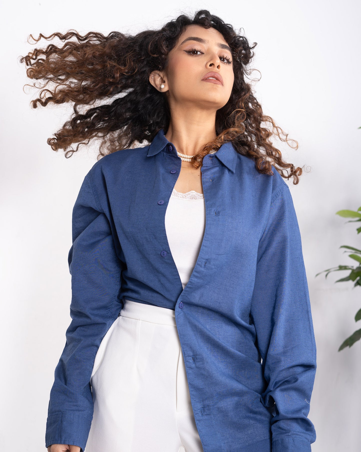 Linen Shirt - Unisex - Midnight Blue