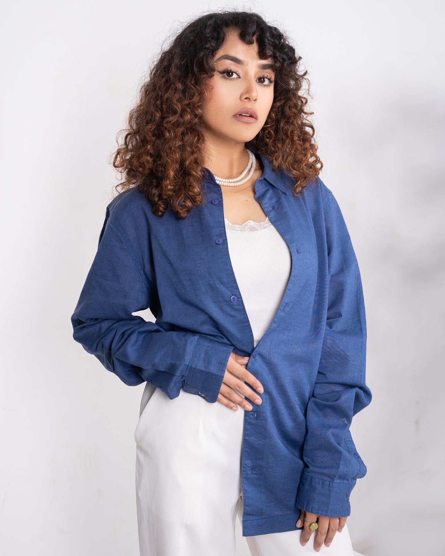 Linen Shirt - Unisex - Midnight Blue