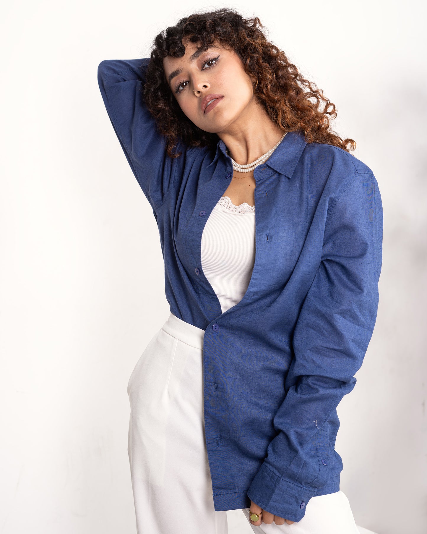 Linen Shirt - Unisex - Midnight Blue