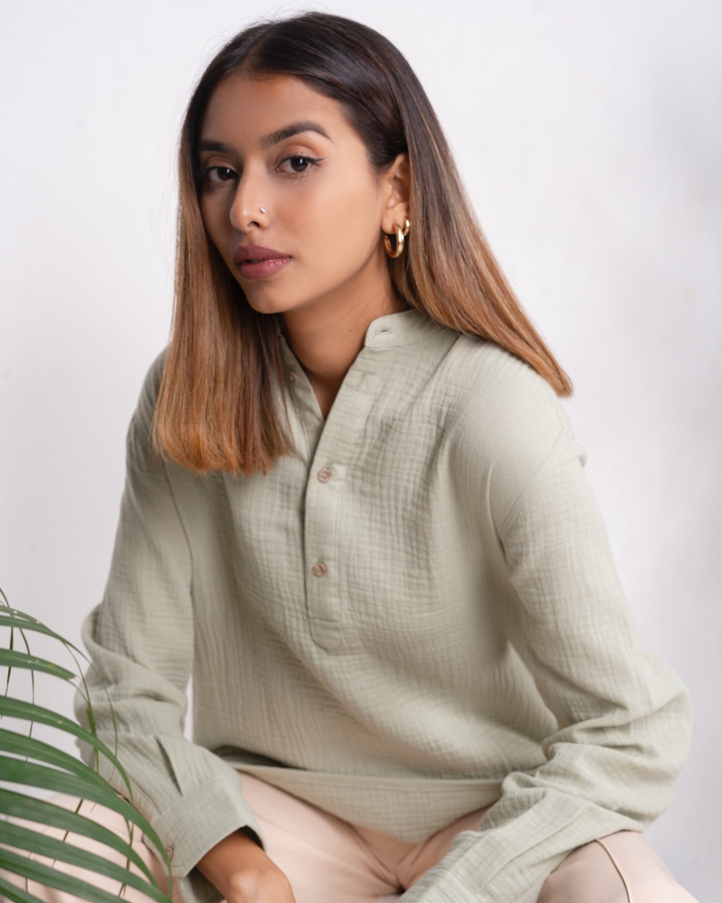 Waffle Henley - Unisex - Light Lemon