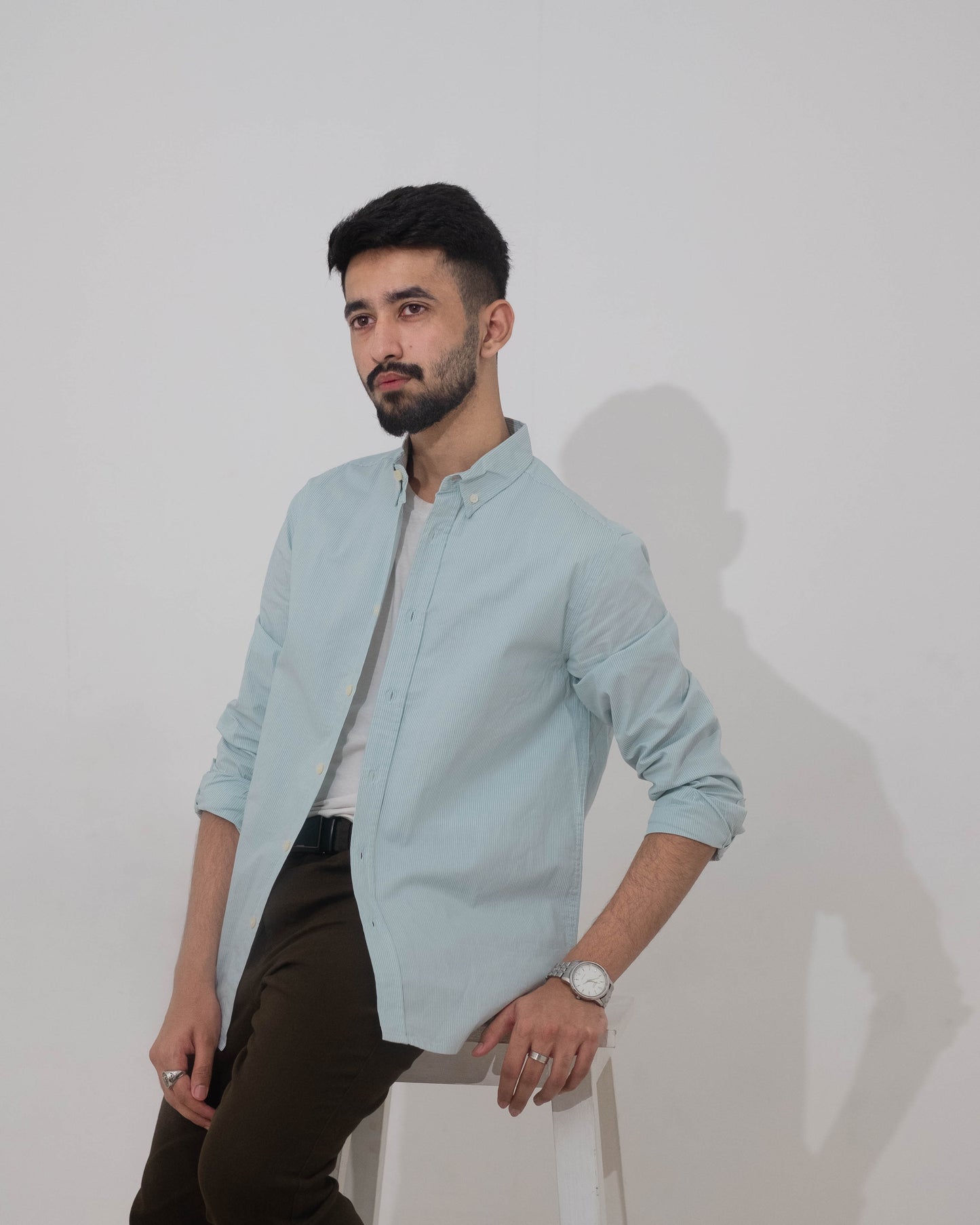 Aqua Stripe - Casual Shirt For Men