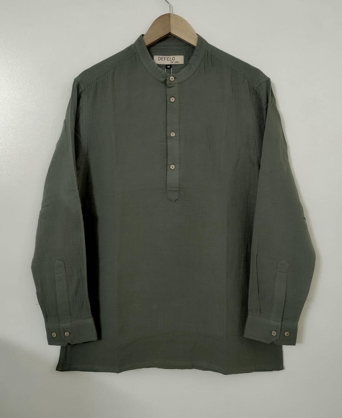 Waffle Henley for Men - Olive