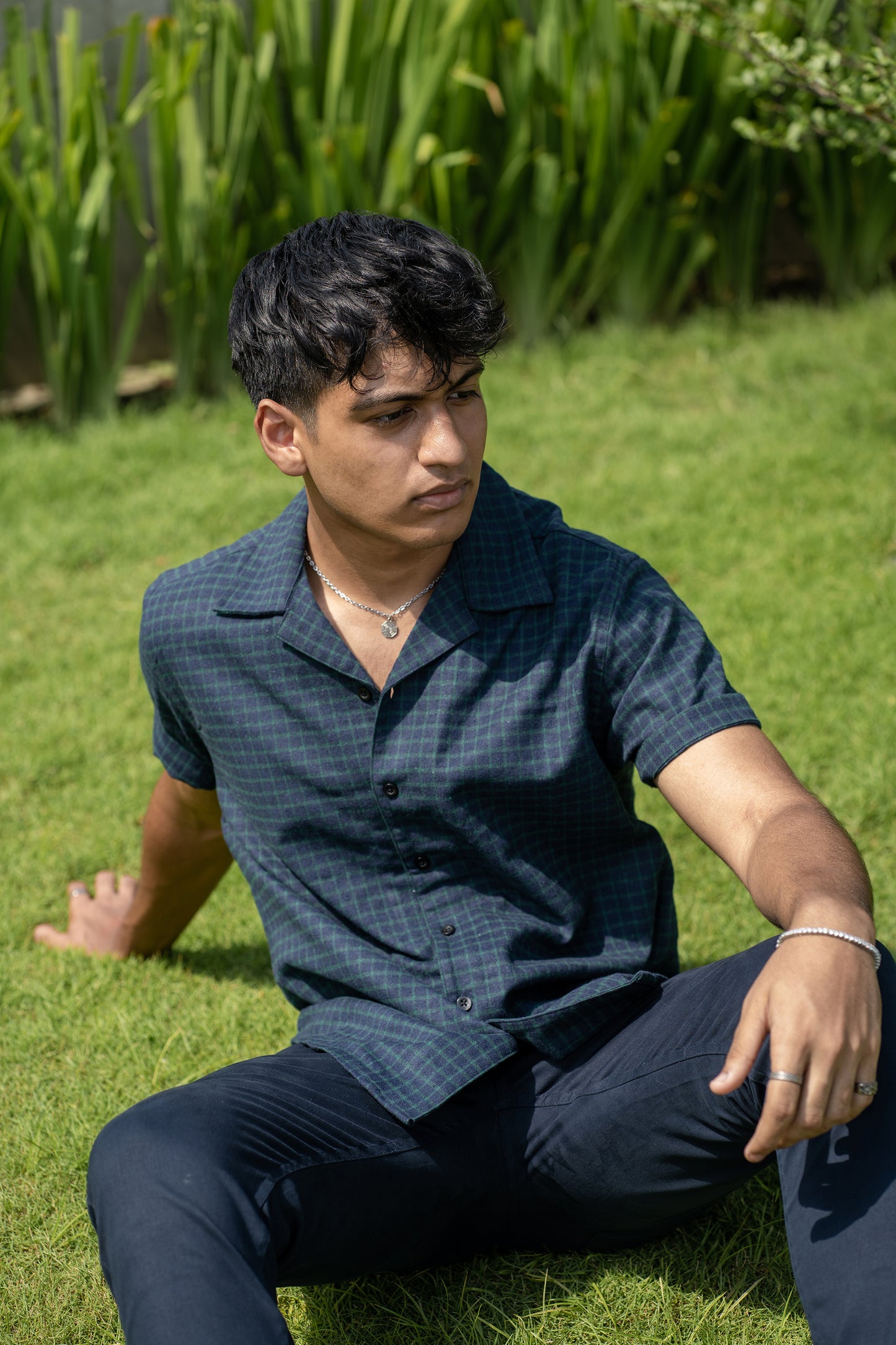 Men's Cuba Shirt - Navy/Green