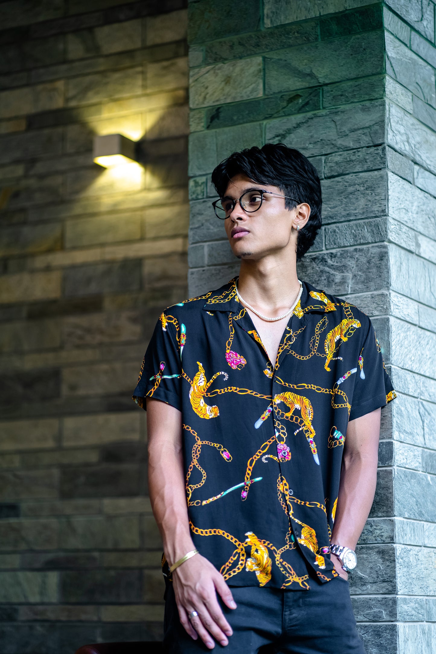 Cubana - Tigers and Chains - Cuban Shirt For Men