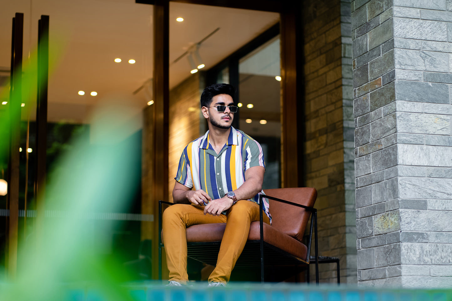 Cubana Raya - White Yellow Green - Cuban Shirt For Men