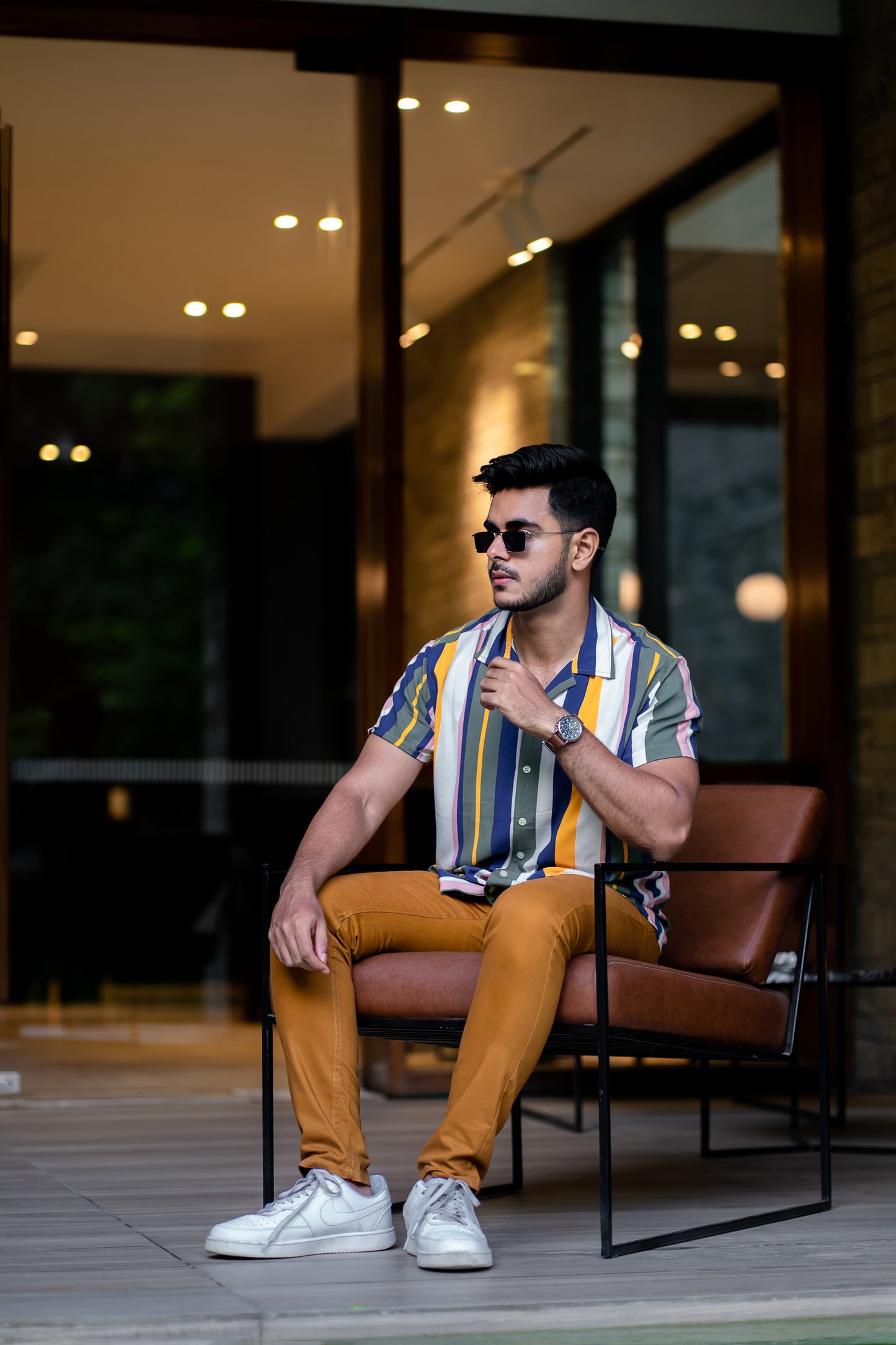 Cubana Raya - White Yellow Green - Cuban Shirt For Men