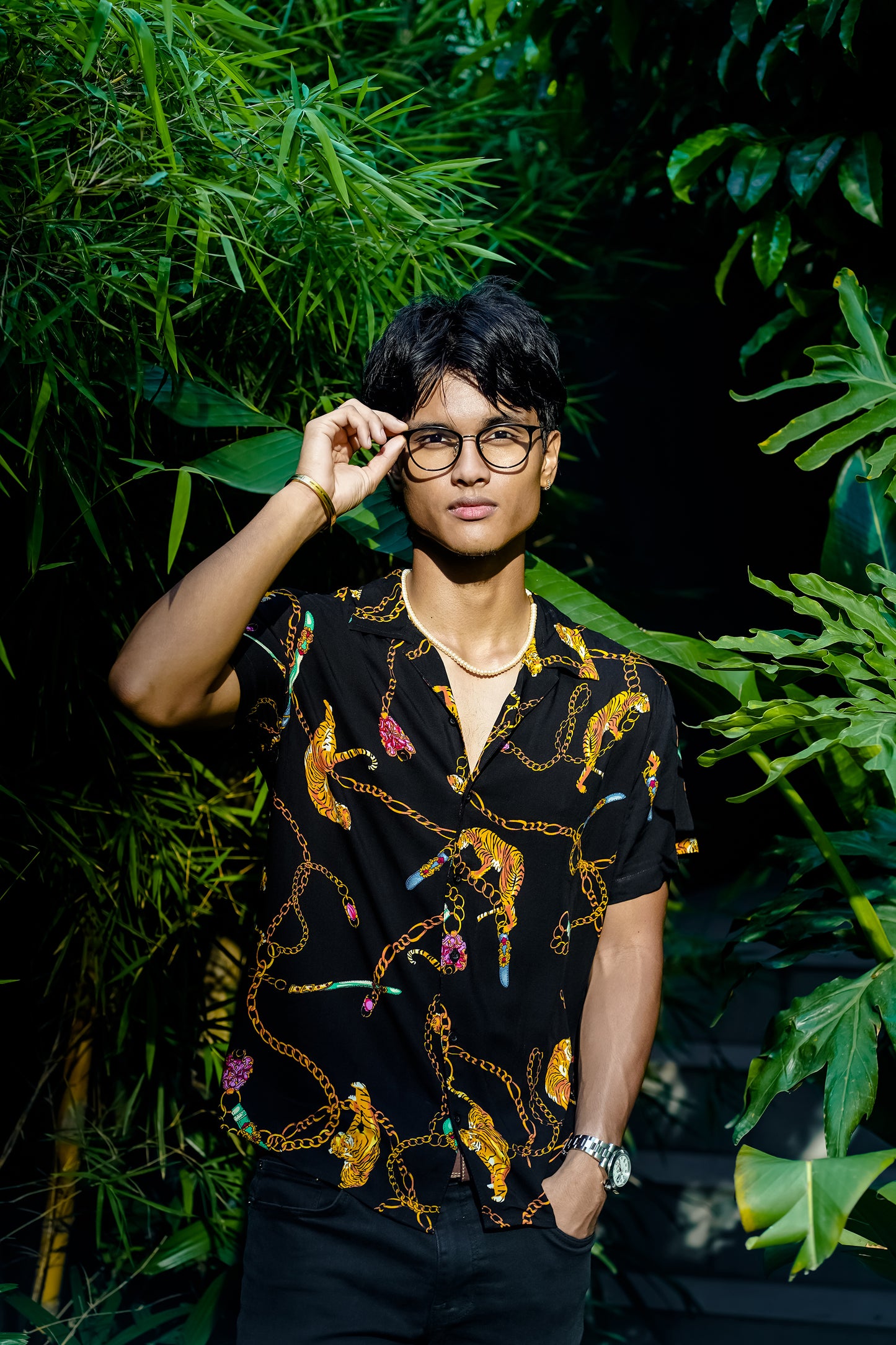 Cubana - Tigers and Chains - Cuban Shirt For Men