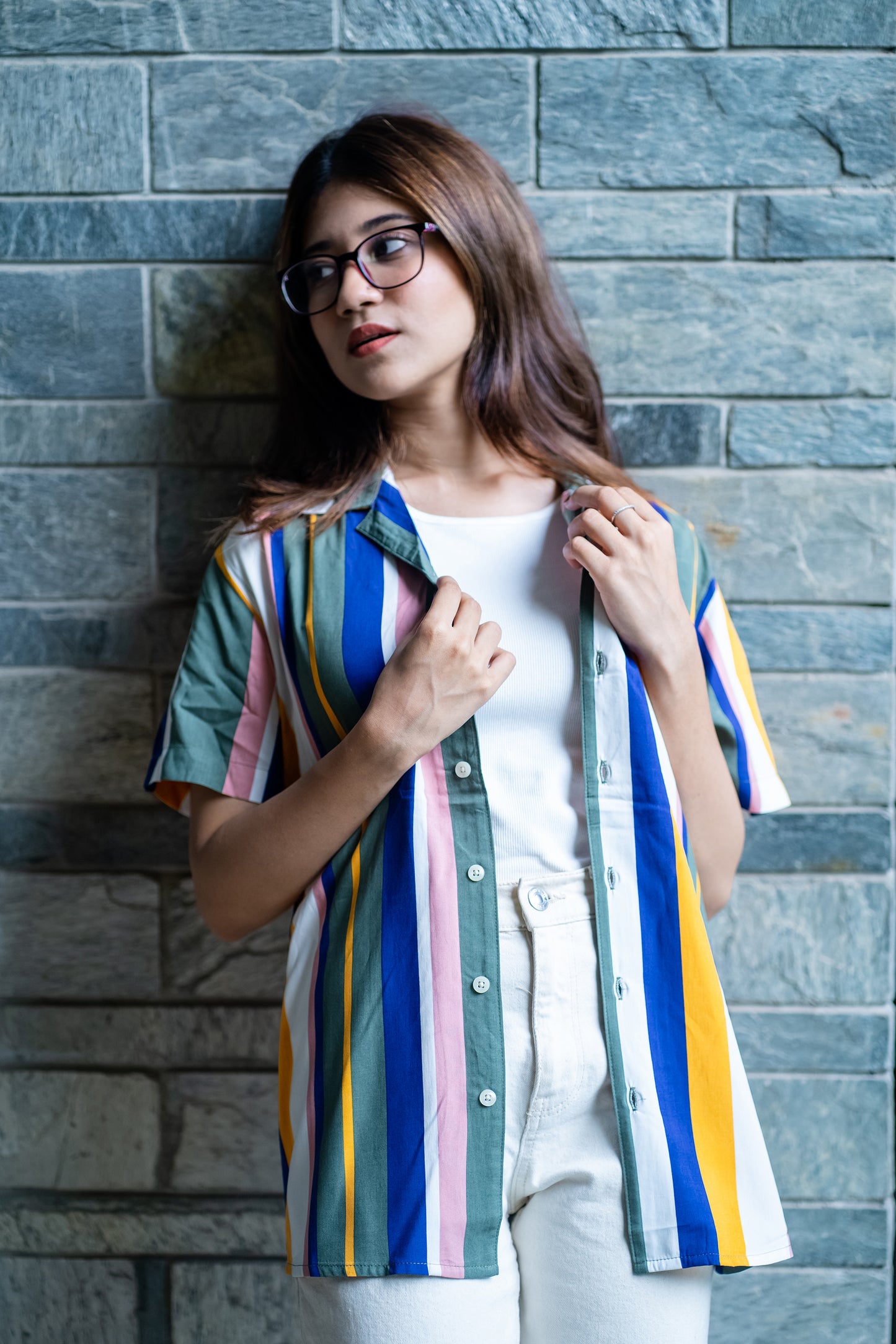 Cubana Raya - White Yellow Green - Cuban Shirt For Women