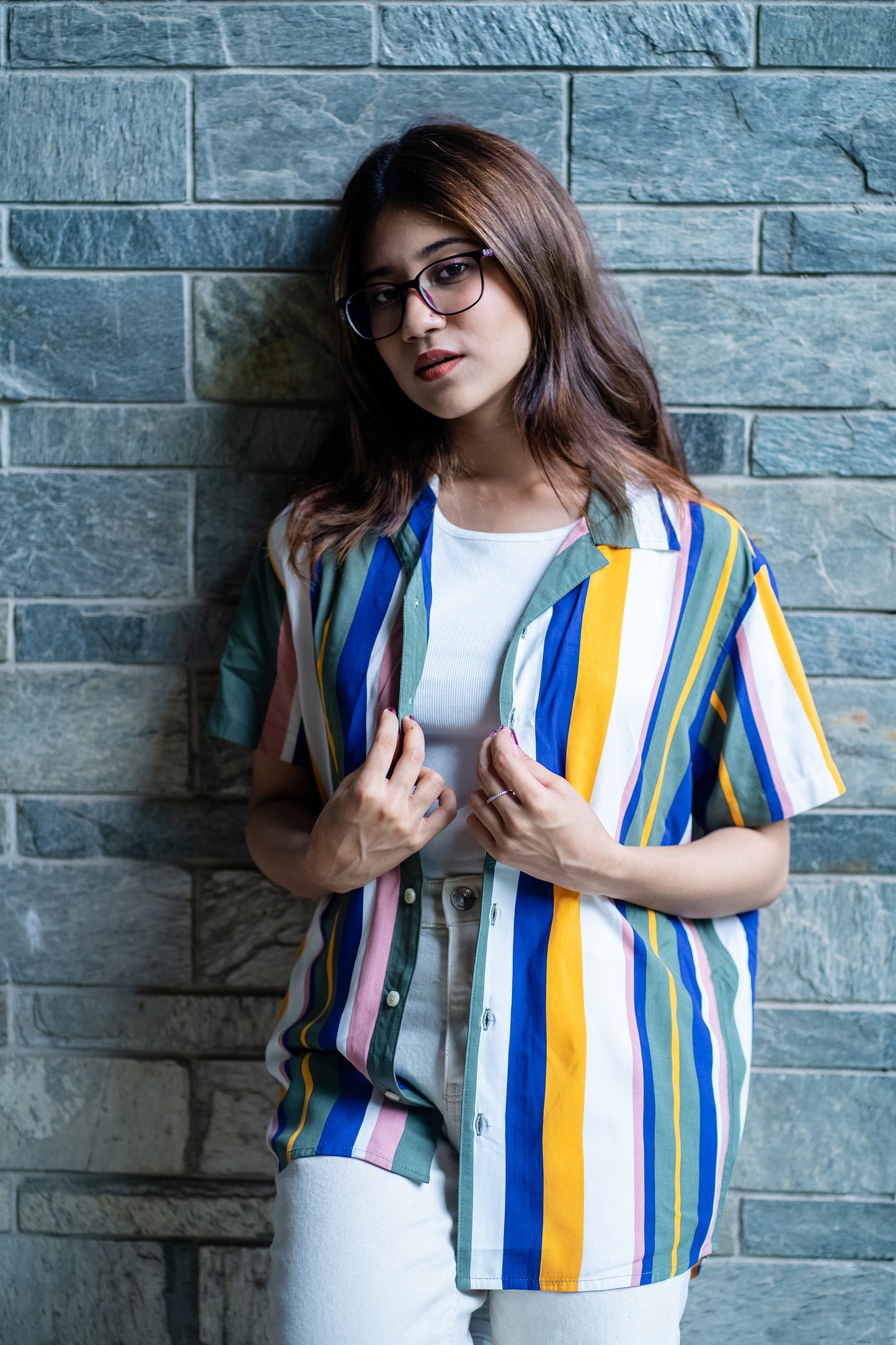 Cubana Raya - White Yellow Green - Cuban Shirt For Women