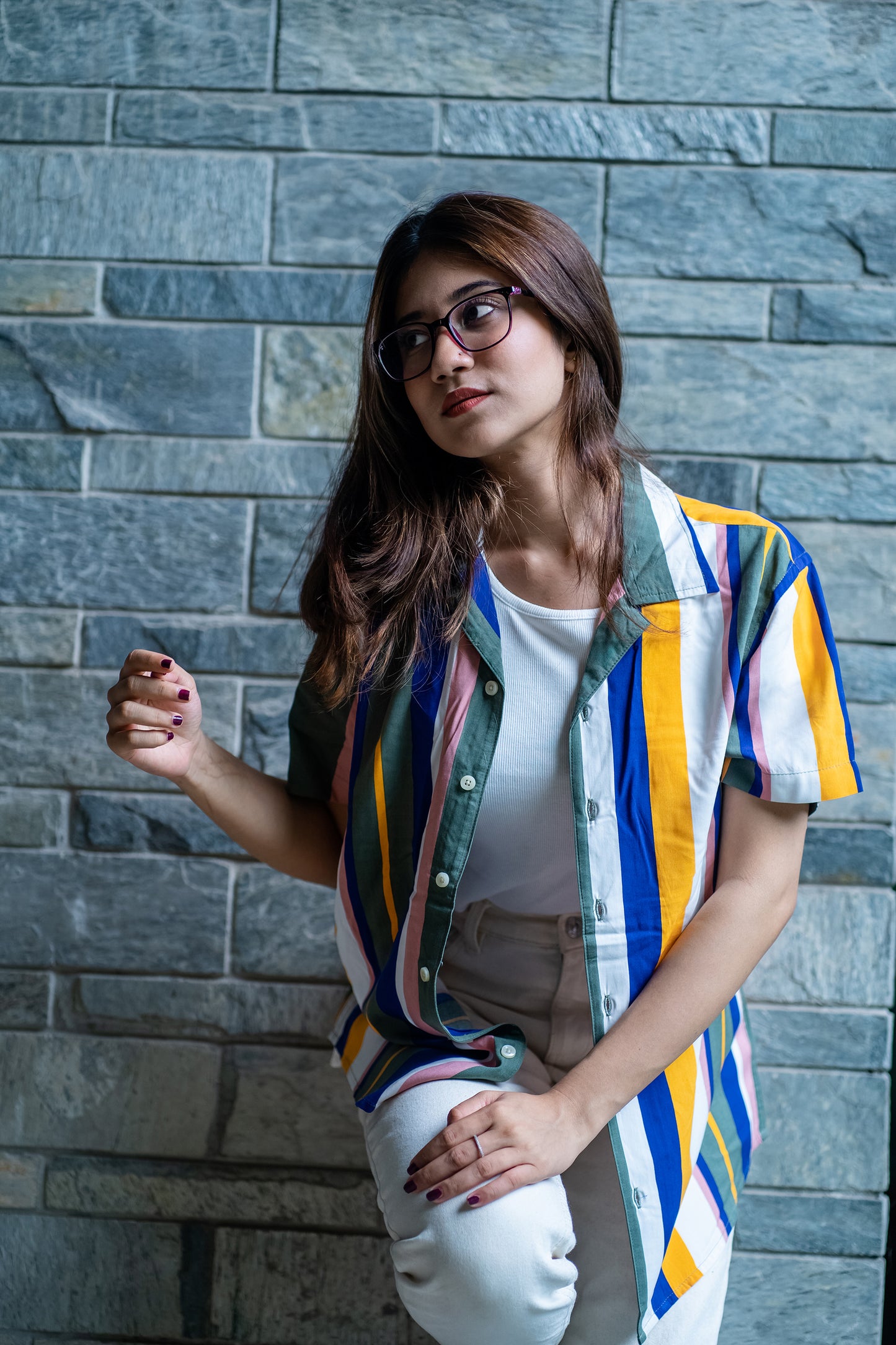 Cubana Raya - White Yellow Green - Cuban Shirt For Women