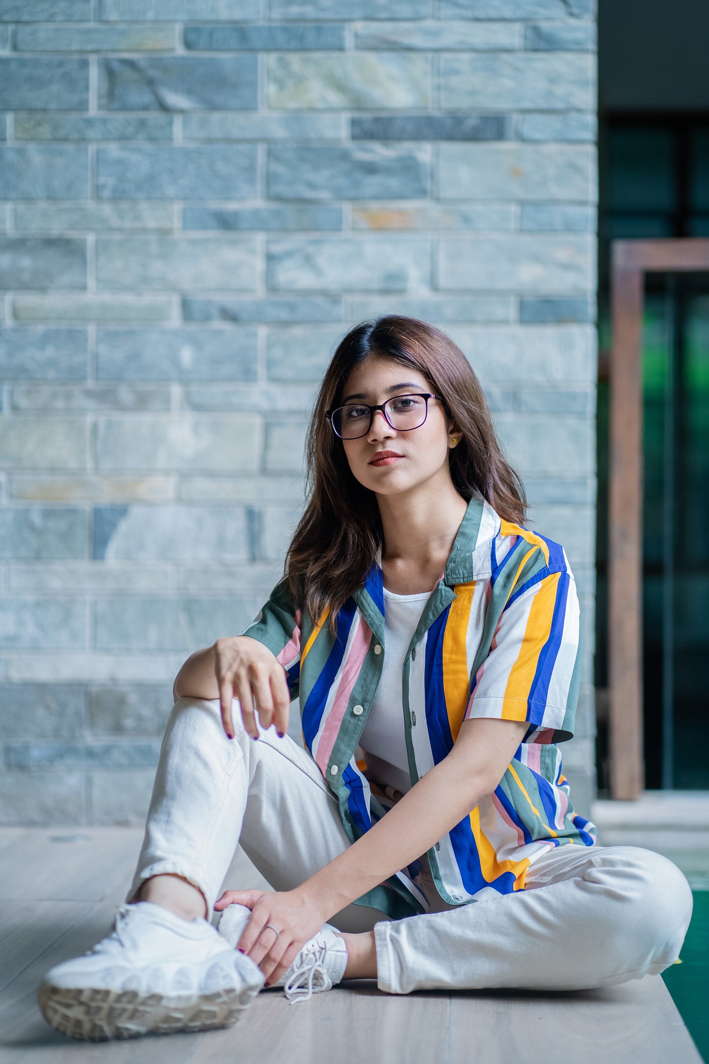 Cubana Raya - White Yellow Green - Cuban Shirt For Women