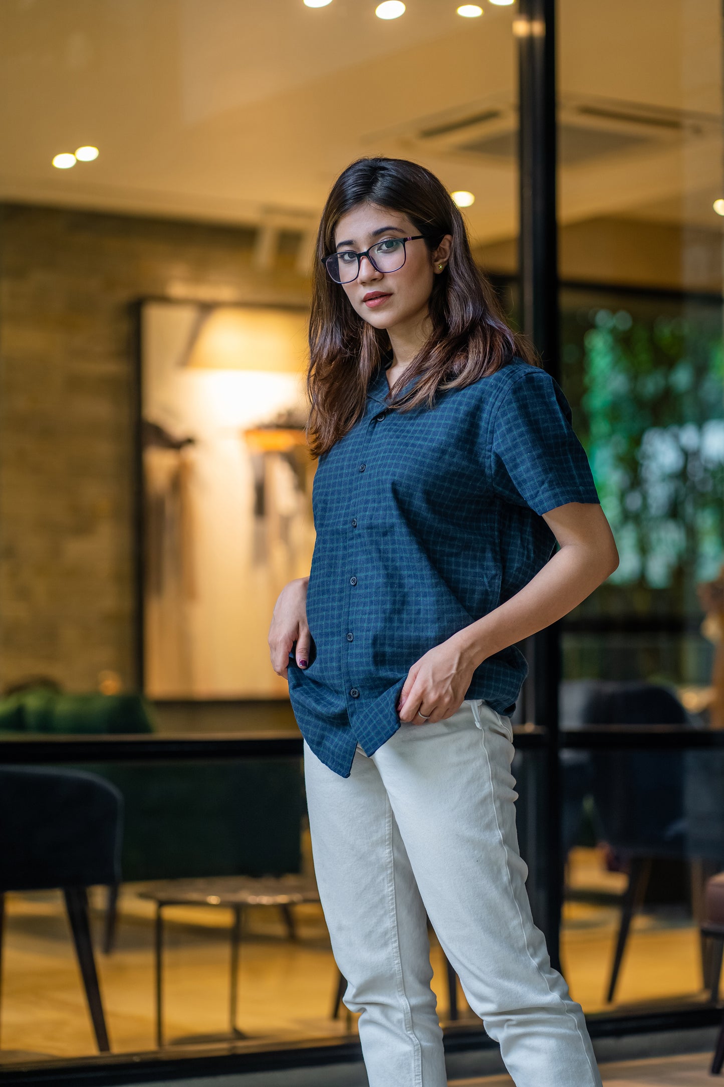 Women's Cuba Shirt - Navy/Green