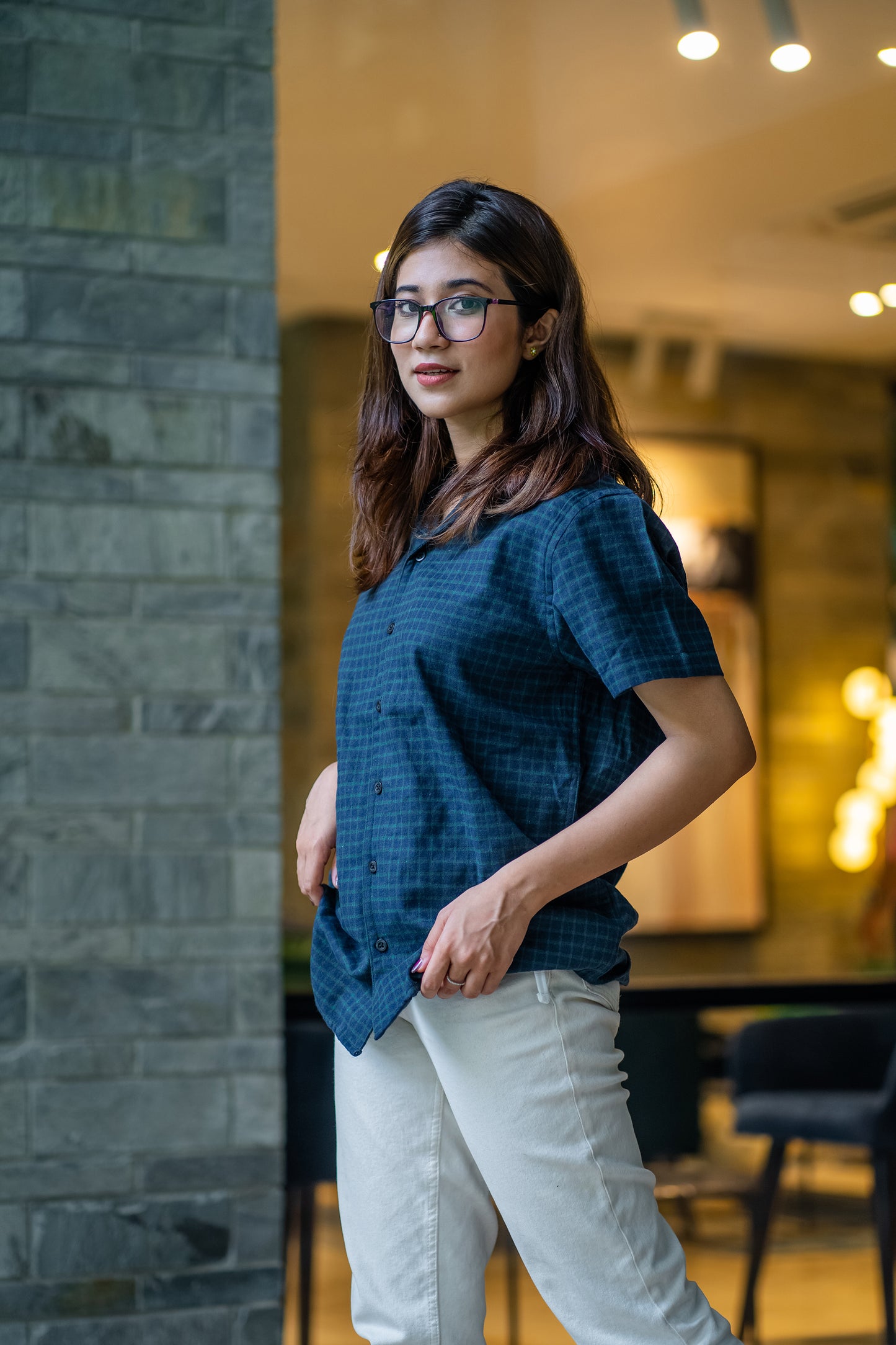 Women's Cuba Shirt - Navy/Green