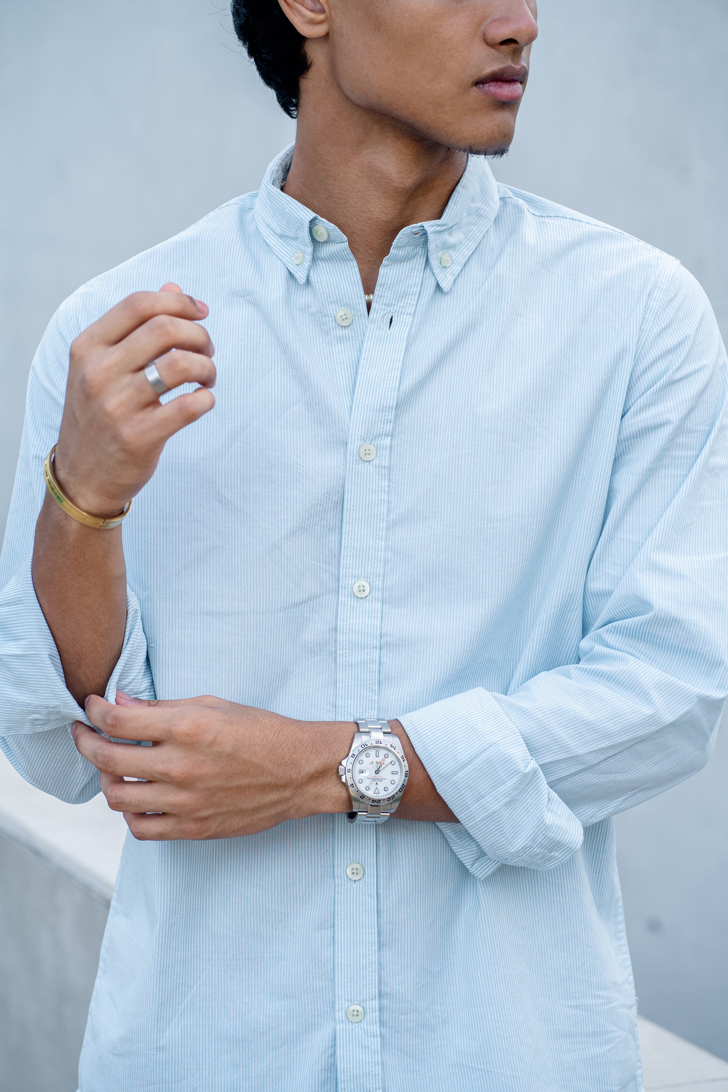 Aqua Stripe - Casual Shirt For Men
