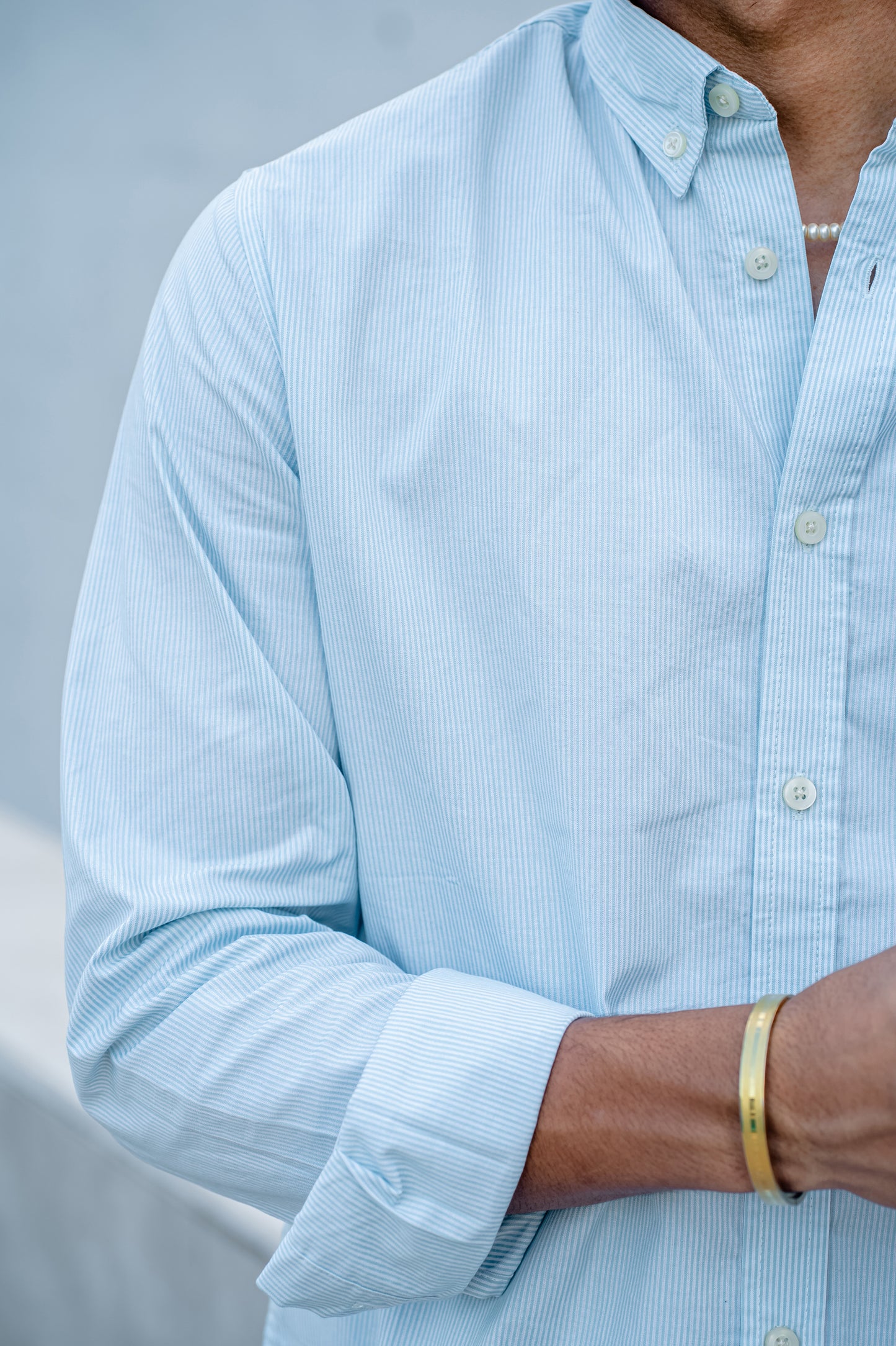 Aqua Stripe - Casual Shirt For Men